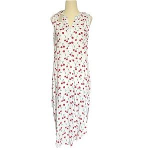 ✨ NWT Cupio Cherry Print Midi Shirt Dress Size Small